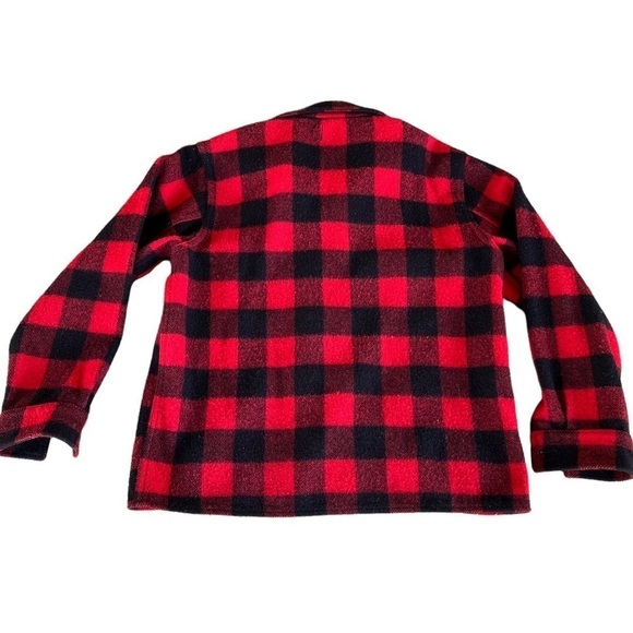 Vintage Minnesota Woolen Lumberjack Buffalo Plaid Shirt Jacket Heavy Wool Large - Picture 3 of 12